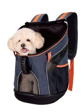 NWT Ibiyaya Ultralight Pro Backpack Pet Carrier Orange/Navy, Airline Approved